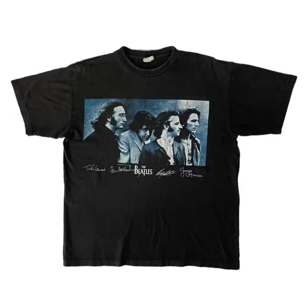 2026 The Beatles Винтажная Рок Американский Ретро Футболка Весенняя Мода Спортивная Хлопковая Унисекс Футболка Одежда Футболка Y2k Женская