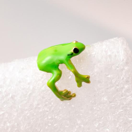 Кольцо для пальца в форме лягушки, пряжка для уха, однотонный сплав, гальваническое отверстие, регулируемый браслет для праздников и вечеринок, аксессуары