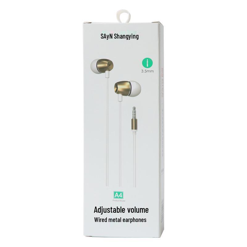 Проводные металлические наушники-вкладыши A4 с микрофоном и мощными басами