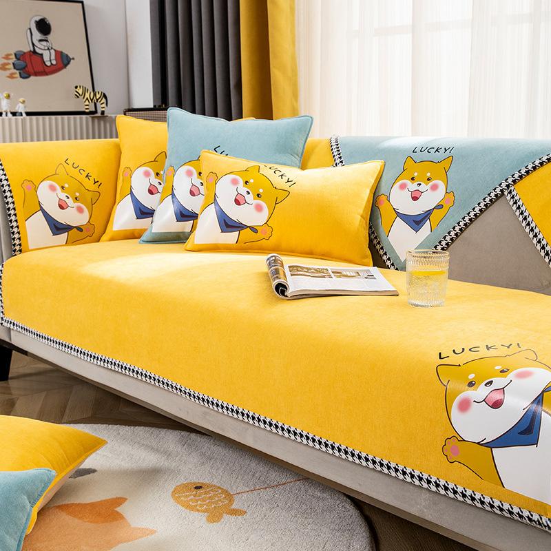 Диванная подушка Four Seasons, универсальная скандинавская простая нескользящая синельная легкая роскошная тканевая подушка