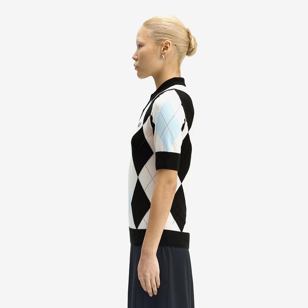 FRED PERRY [Womens] Argyle Pointel Knit Shirt - Silky Peach Afpf2531116-R33