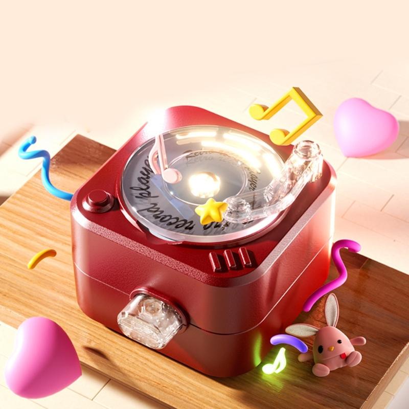 Мини-проигрыватель виниловых пластинок Мини-голосовой проигрыватель Брелок Функция воспроизведения Регулируемая ручка громкости Для ежедневного использования в путешествиях