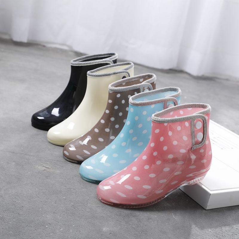 Модные резиновые сапоги для двух видов одежды «Солнечное и дождливое», женские короткие резиновые сапоги для взрослых, нескользящая обувь для воды, женская кухонная резиновая обувь, плюс бархат