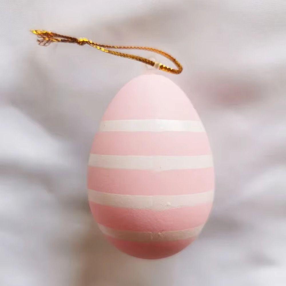 12Pcs/Set DIY Craft Easter Simulation Egg Cartoon Artificial Egg Pendant Hanging Ornament