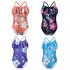 Cute Summer Kids Baby Girl Swimwear Flower Print Ruffle Sleeveless Swimming Bathing Suit Holiday Beachwear One Piece Bodysuit