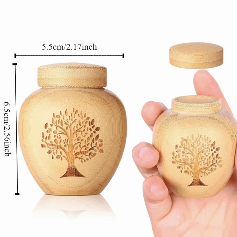Bamboo Mini Pet Urn Tree Patterns Pet Commemorative Box Dog Keepsake Urns  Memorial Gift