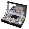 8 Slot Watch Box Cases Jewelry Storage Box Organizer for Men Women PU Leather Lockable Watch Holder with Ring