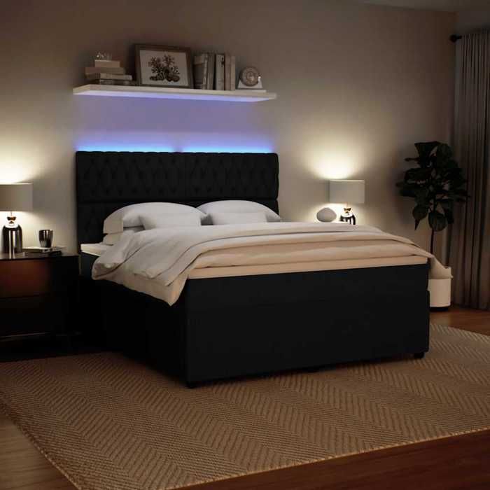 Maison Exclusive - Sommier à lattes de lit avec matelas Noir 180x200 cm Velours