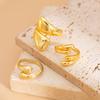 Ingemark 3Pcs/Set Punk Smooth Water Drop Open Rings for Women Lady Vintage Gold Color Knuckle Ring Charms Daily Jewelry Gift New