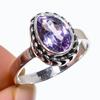 Кольцо из стерлингового серебра 925 пробы с натуральным розовым аметистом и драгоценным камнем S.9.5 S8M45