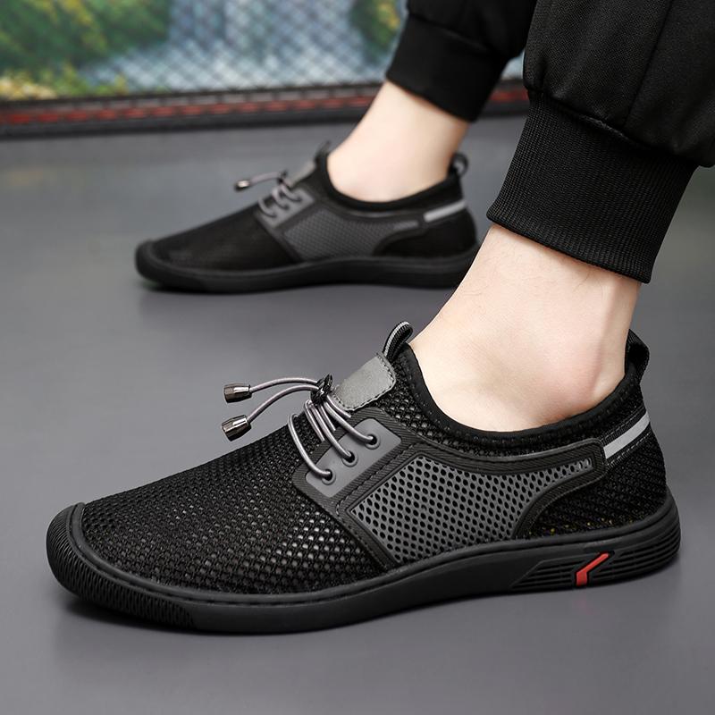 Модные летние сетчатые туфли Slip On, мужские кроссовки, дышащая легкая мужская повседневная обувь, обувь для ходьбы, теннис, мужские кроссовки, мужские кроссовки