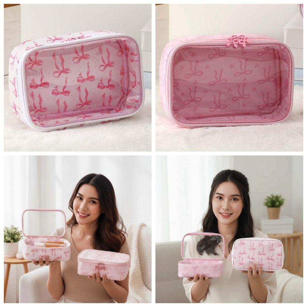 Clutch Pouch Clear PVC Handbag PU Leather Swimming Small Bag Transparent Makeup Bag Daily