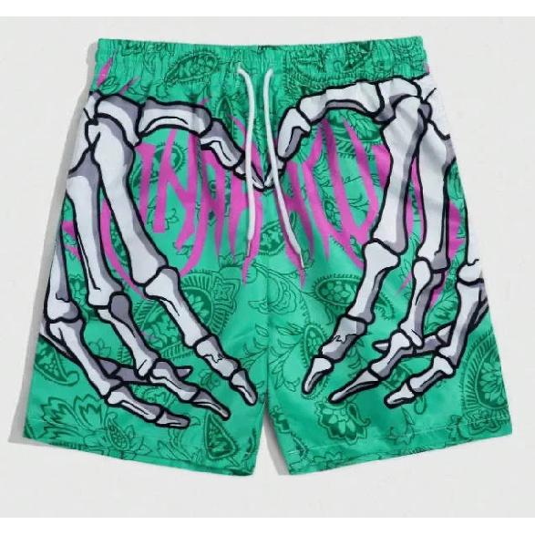 2026 Men's New Summer Funny Skull Hand Pattern Shorts