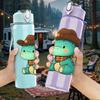 1PC Cowboy Dinosaur Cartoon 750ml Color Plastic Sports Water Bottle Leakproof Flip Straw Lid Suitable for Sports Office Home Use