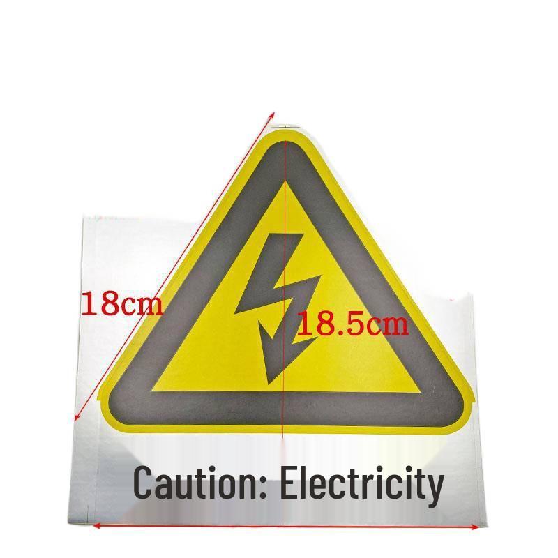 PVC Outdoor Triangular Warning Sticker: Caution! Risk of Electric Shock