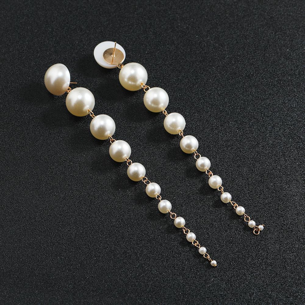 Geometric Drop Pearl Earrings For Women With Trendy Fall Style Fashion