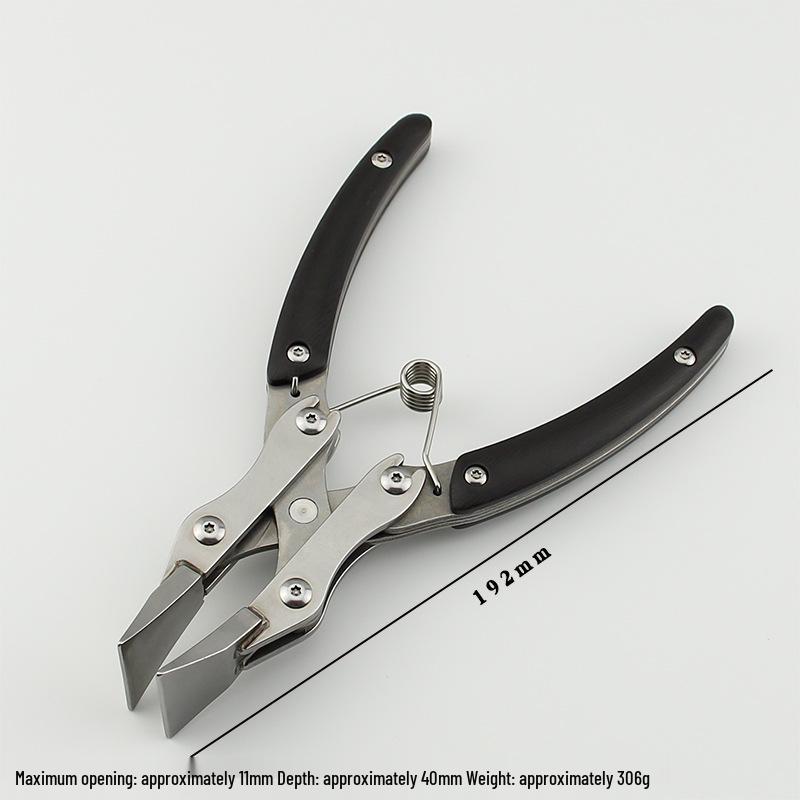 Handmade Stainless Steel Flat Nose Pliers for DIY Leather Goods, Purse Frame, Edge Pressing, and Gluing Line.