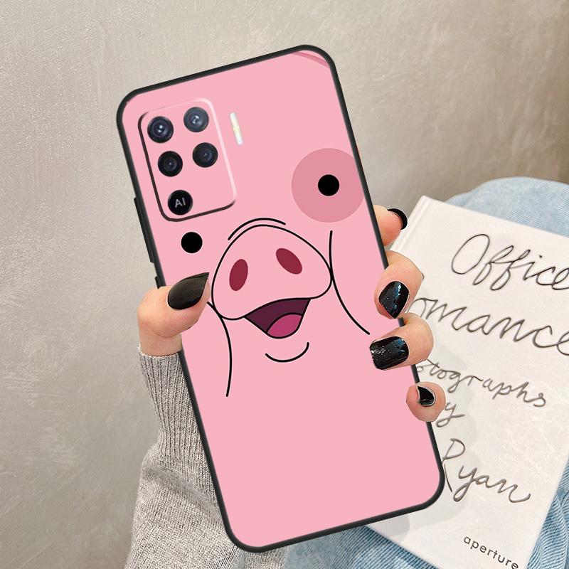 Милый РОЗОВЫЙ Kawai Чехол-Свинка Для Oppo A40 A60 A80 A78 A38 A18 A98 A58 A96 A76 A16 A94 A74 A54 A15 A17 A57 A77 A5 Pro