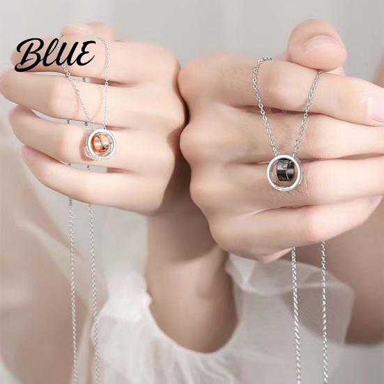 Symbolic Love Necklace Ring Charm Couple Dual Rings Pendant Her