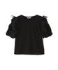 Jill by Jill Stuart Volume Sleeve Ribbon Black Women's T-Shirt,