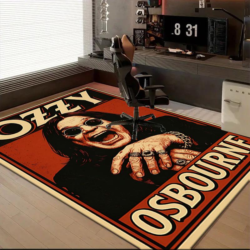 Ozzy Metal Legend Floor Mat for Living Room, Game Rooms, Office, Bedroom, Office Floor Mat Playful Design, Christmas fan gifts