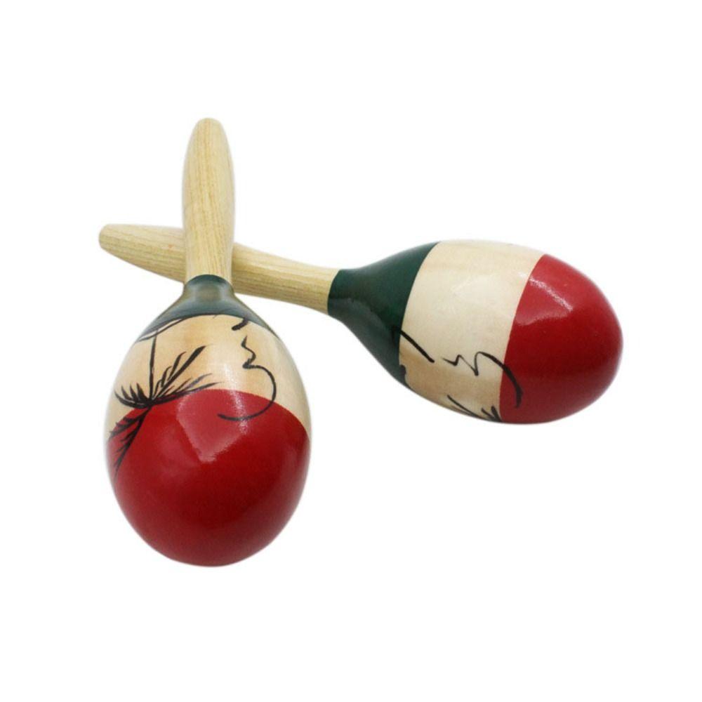 1Pair Percussion Instruments Wooden Maracas Wood Orff Instruments High Quality Percussion Shakers