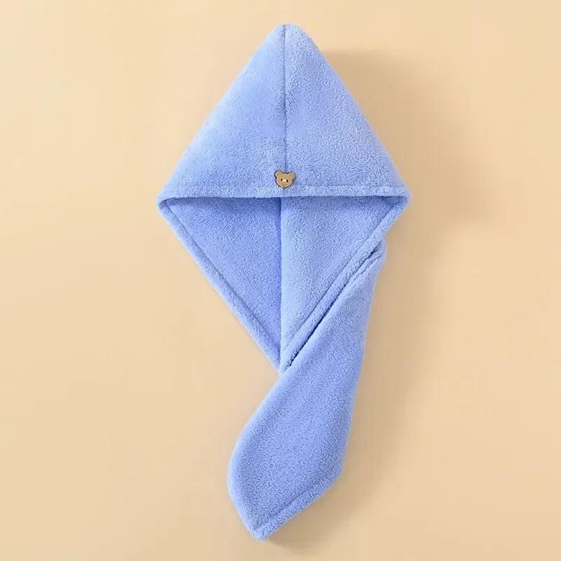 Товары Покупки Полотенце для волос из микрофибры Шапочка для волос с пуговицей Женские аксессуары для ванной комнаты Быстросохнущий халат Домашний текстиль