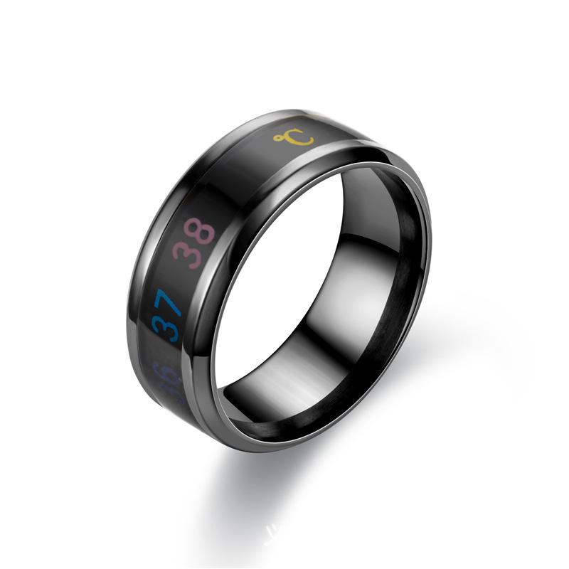 Stainless Steel Smart Temperature-Sensitive Couple Ring with Temperature Display