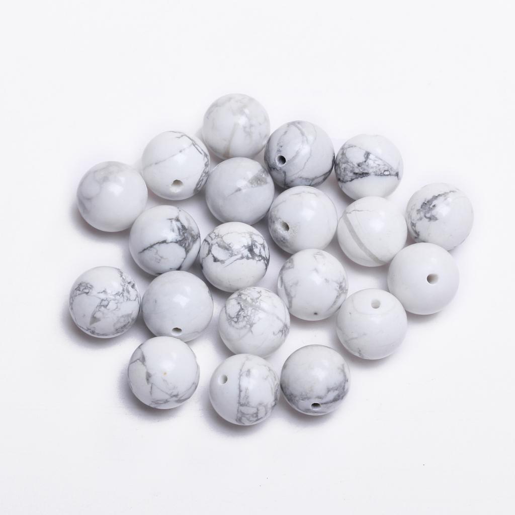 Товары для вечеринок, натуральные камни, круглые, 4/6/8/10/12 мм, для изготовления украшений своими руками, бирюза, 40-15 шт., ожерелья, аксессуары из белого говлита, бусины россыпью