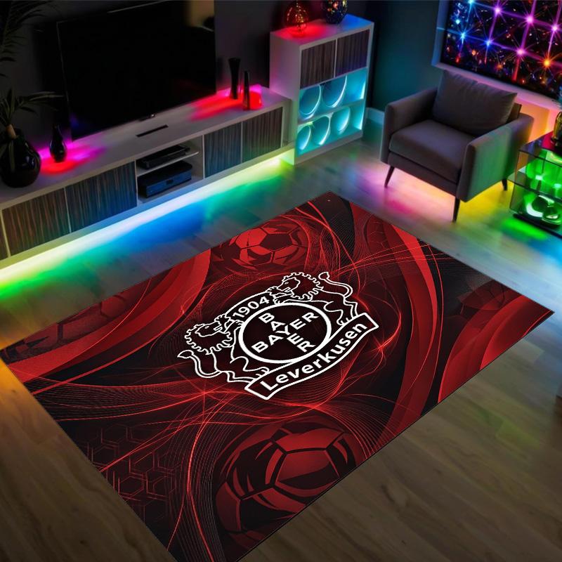 Bayer Leverkusen Football Design Crystal Velvet Carpet Cozy Non?Slip Printed Rug For Bedroom Living Room Entrance