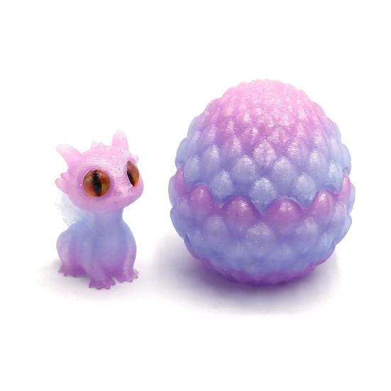 3D Printed Dragon Egg Ornament Mini Dragon Figurine Toy Desktop Dragon Egg with Miniature Dragon Inside Decoration