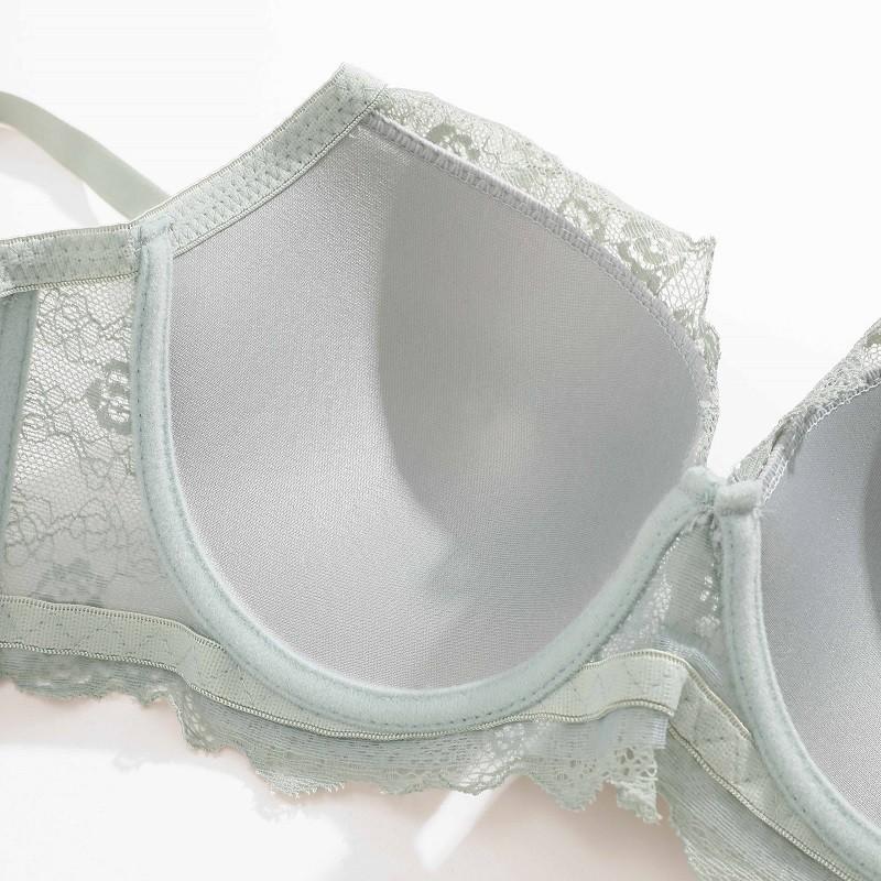 FINETOO Кружевной бюстгальтер со сборками для женщин, сексуальное нижнее белье с эффектом пуш-ап, удобное нижнее белье
