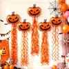 Halloween Decoration, Scary Pumpkin Balloons and Spiral Tassel Rain Curtain Set, Suitable for Halloween Parties, Birthday Parties, Photography Props