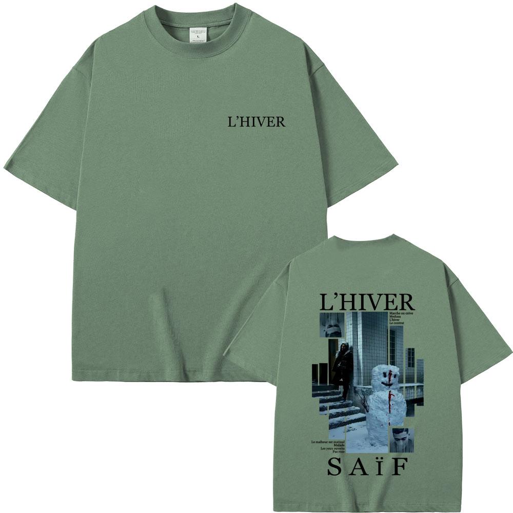 Rapper Saif Lhiver Album Graphic Tshirts Men Women Hip Hop Fashion Pop Music Tshirt Male Casual Vintage T Shirts Streetwear