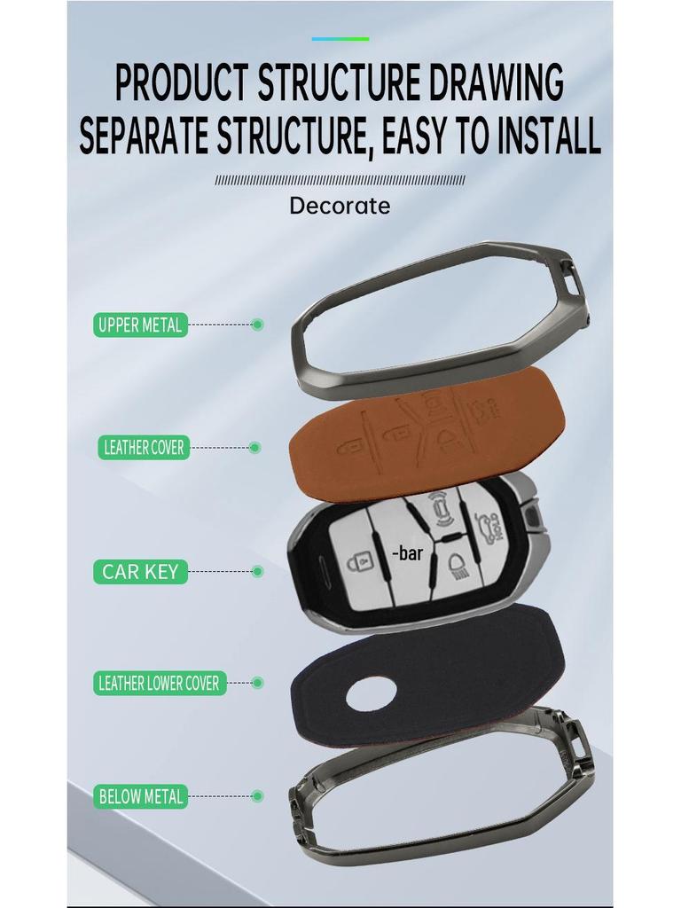 Натуральная кожаная крышка для ключа SsangYong Korando/Rexton, пряжка из сплава