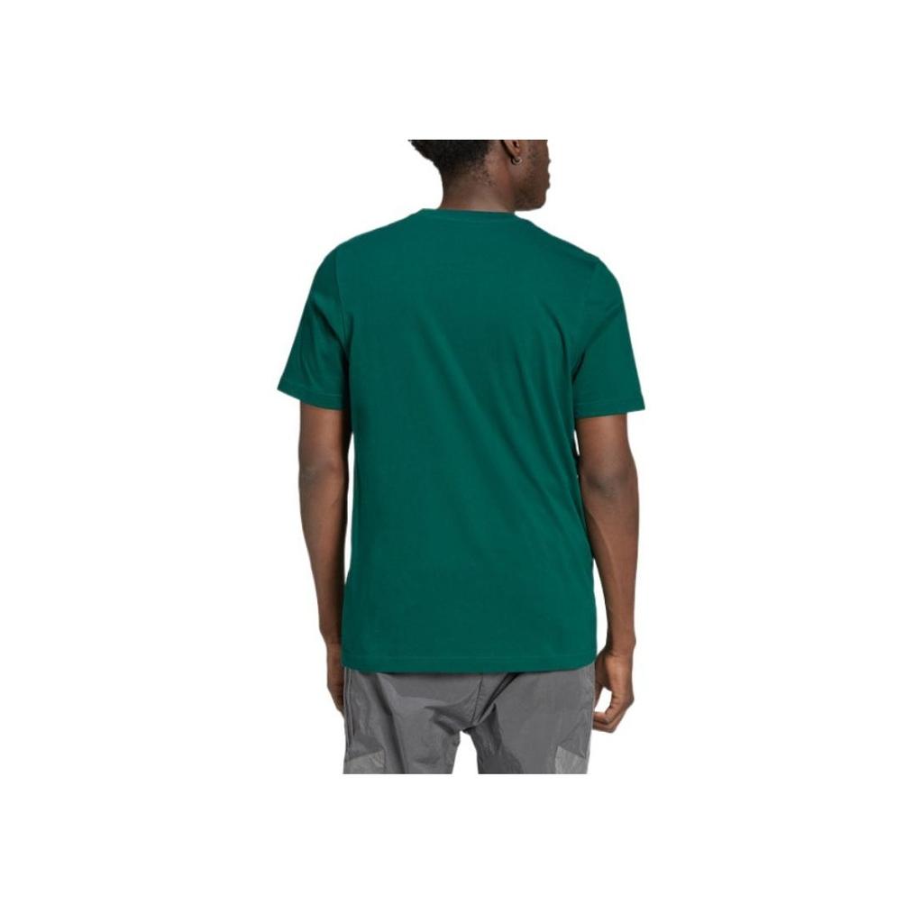Adidas Originals Solid Color Logo Sports Short Sleeve T-Shirt Men Tops Green HG1430