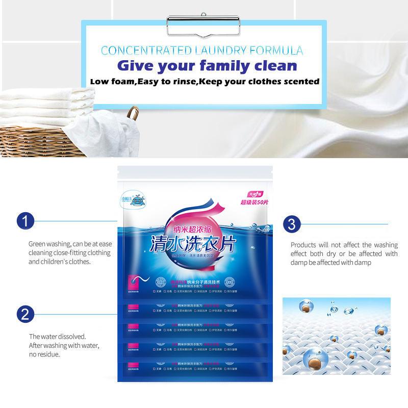 50 шт./пакет стиральный порошок нано ультра концентрированный стиральный порошок мягкий стиральный порошок таблетки чистящие средства принадлежности для стиральных машин