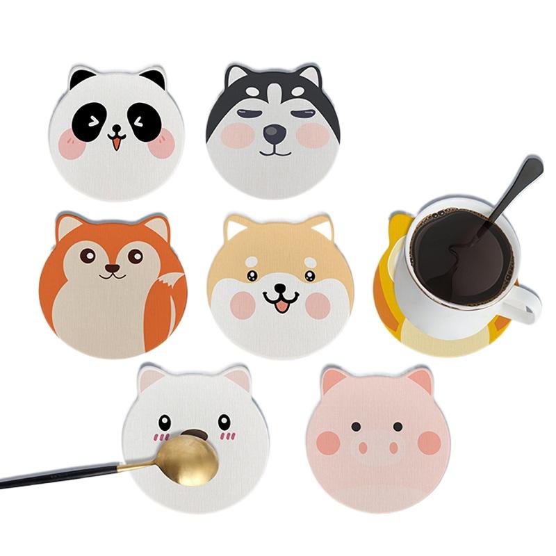 1шт диатомовая грязь подставка теплоизоляционный впитывающий коврик милый быстросохнущий твердый коврик декоративный коврик для стола чашка для воды мультяшный 10см