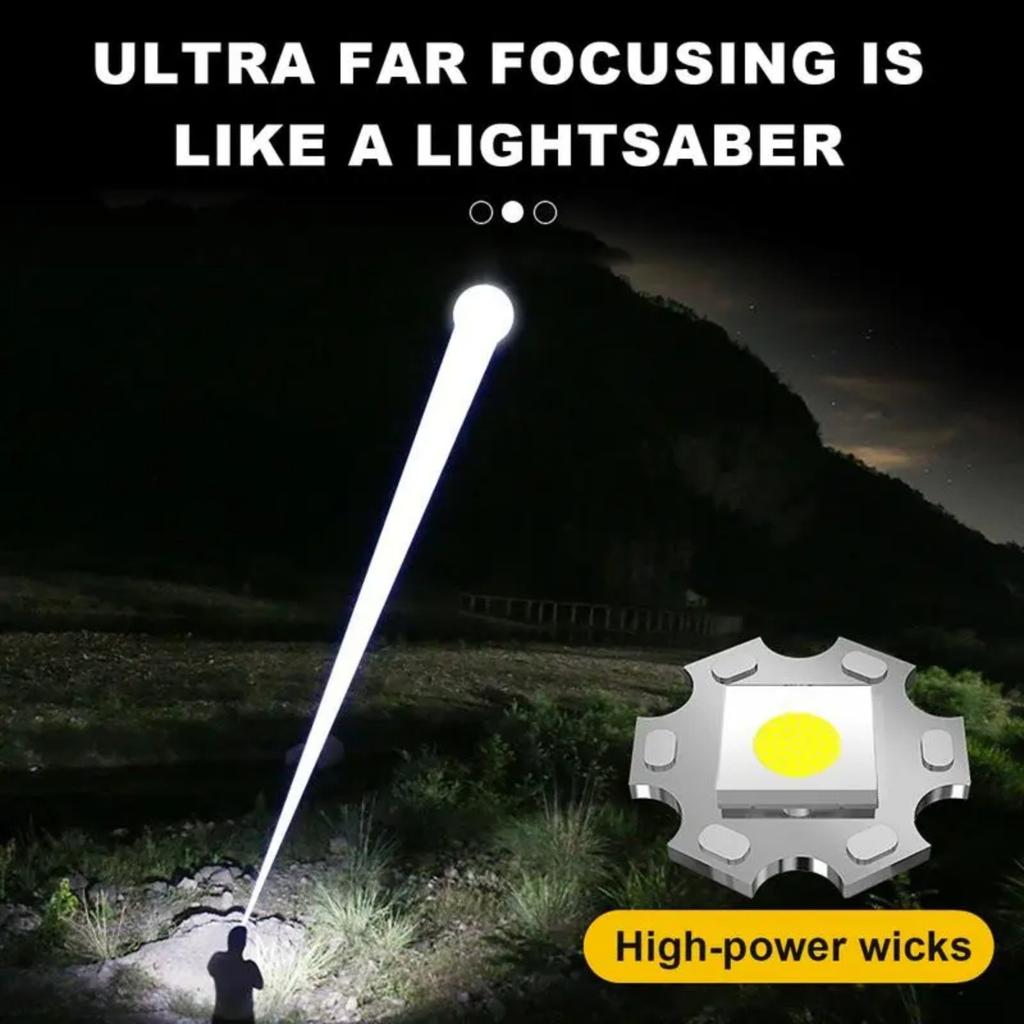 Фонарик сверхъяркий дальнего действия с мощным цифровым дисплеем аварийный фонарь перезаряжаемый уличный фонарик высокой яркости