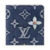 Louis Vuitton Pocket Organizer Denim Brand Letter Hot Stamping Denim Card Holder Regular Men Card Holder Blue M27560