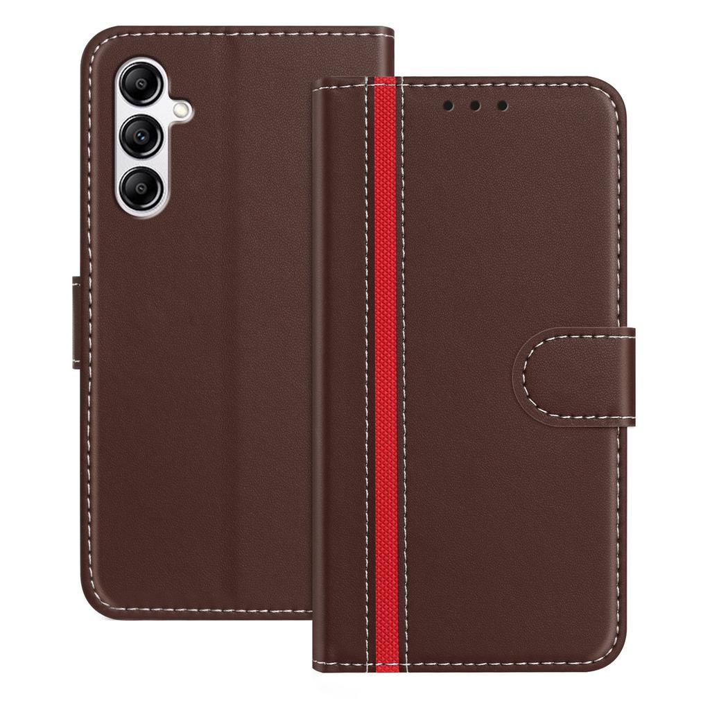 For Samsung Galaxy A14 5G Phone Cases Wallet Stand Color Splicing Leather Cover with Magnetic Clasp