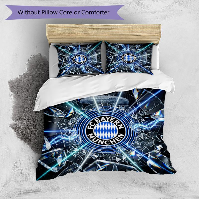 Bayern Munich Pattern Printed 3PCS Bedding Set Soft Skin-Friendly Washable Duvet Cover & Pillowcases Set All Season Bedroom