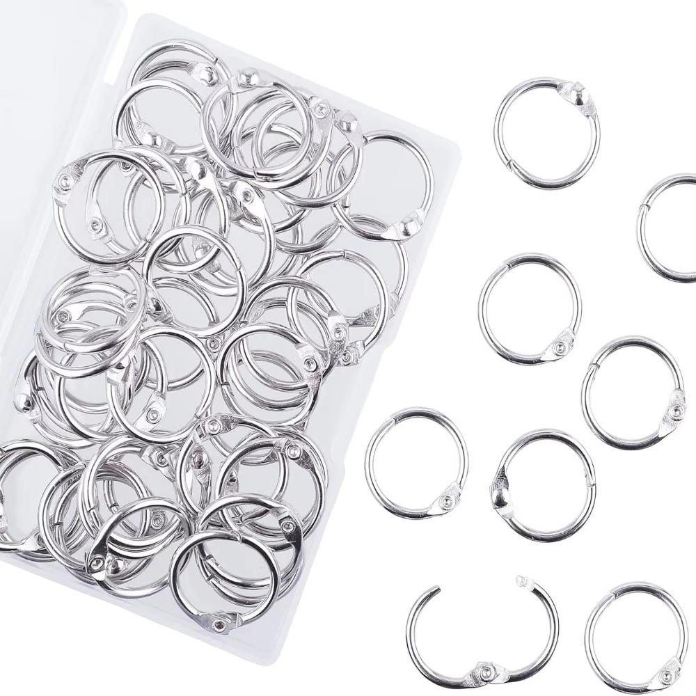 50Pcs Sturdy Metal Binder Rings O Ring Book Binder Rings Metal Opening Ring Home Office
