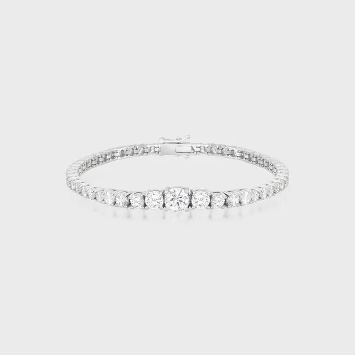 Silver Tennis Bracelet TBSSVW09978M-L