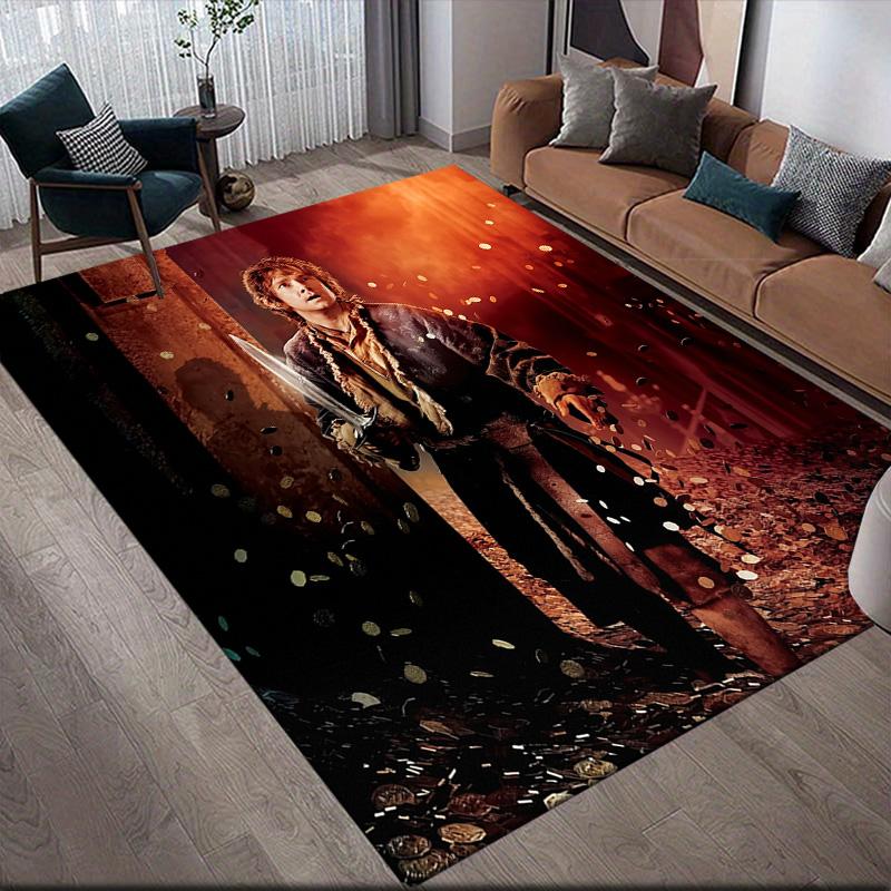 Hobbit Characters Anti-Slip Floor Mat, Rectangular Carpet for Home Living Room Decor