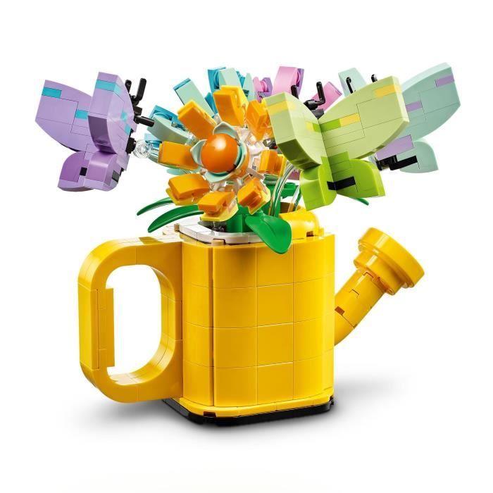 LEGO® 31149 Creator 3en1 Les Fleurs dans l’Arrosoir, Jouet pour Enfants, avec Arrosoir, Bouquet de Fleurs et 2 Oiseaux