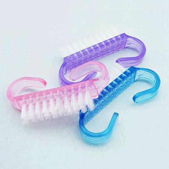 Nail Art Dust Cleaning Brush Scrubbing Manicure Pedicure Small Angle Clear Tools