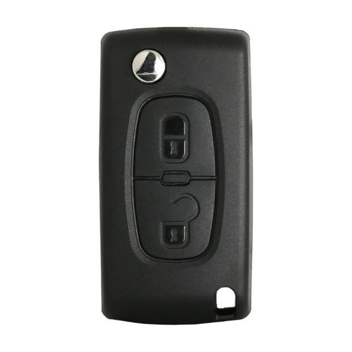 Складной чехол для ключа с 2 кнопками (плип), совместимый с автомобилями Peugeot Citroën