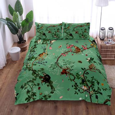 Комплект постельного белья Green Safari Monkeys King Queen Double Full Twin Single Size
