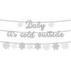 Winter Christmas Baby Party Theme Decoration Snowflake Flag Cake Card Set Customization